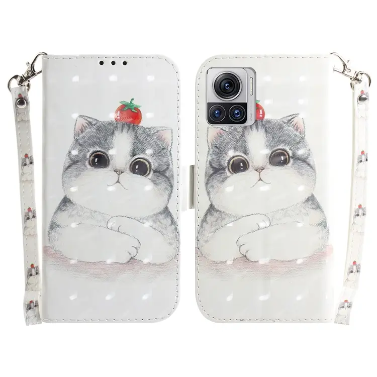 For Motorola Moto X30 Pro 5G / Edge 30 Ultra 5G 3D Colored Horizontal Flip Leather Phone Case(Cute Cat)