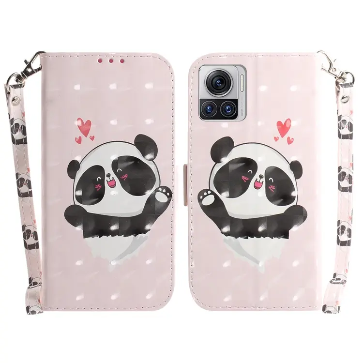For Motorola Moto X30 Pro 5G / Edge 30 Ultra 5G 3D Colored Horizontal Flip Leather Phone Case(Heart Panda)