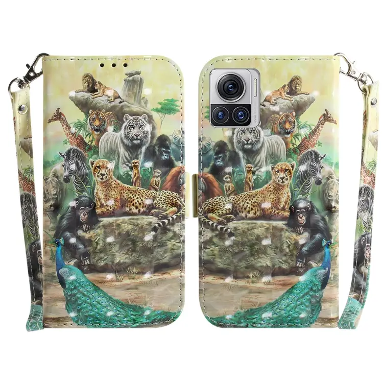For Motorola Moto X30 Pro 5G / Edge 30 Ultra 5G 3D Colored Horizontal Flip Leather Phone Case(Zoo)