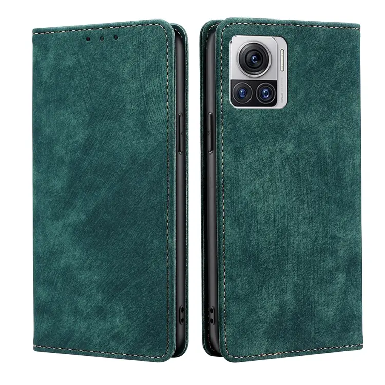 For Motorola Moto X30 Pro 5G / Edge 30 Ultra RFID Anti-theft Brush Magnetic Leather Phone Case(Green)