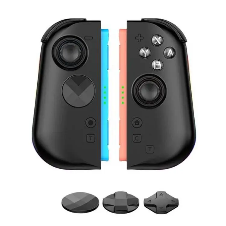 For Nintendo Switch 2 Left + Right Magnetic Controllers 9-Axis RGB Motion-Sensing Hall-Effect Joystick With Bluetooth 5.4 Wake-Up and Burst Fire Functionality(Black)