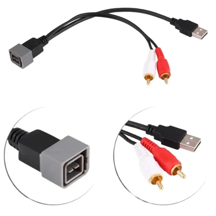For Nissan Juke Car Stereo CD Player To 2-Channel RCA Audio + USB Data Cable