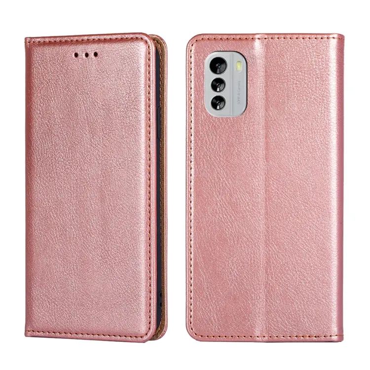 For Nokia G60 5G Gloss Oil Solid Color Magnetic Leather Phone Case(Rose Gold)