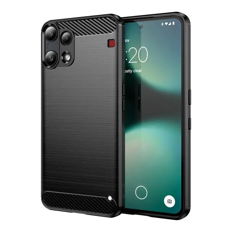 For Nothing Phone 3a Lite Carbon Fiber Brushed Texture TPU Phone Case(Black)