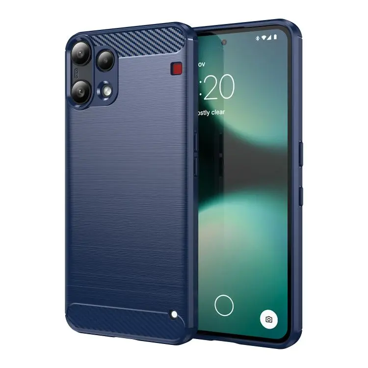 For Nothing Phone 3a Lite Carbon Fiber Brushed Texture TPU Phone Case(Blue)