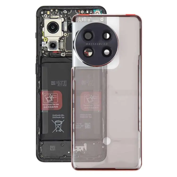 For OnePlus 11 Battery Back Cover with Camera Lens Frame(Transparent)