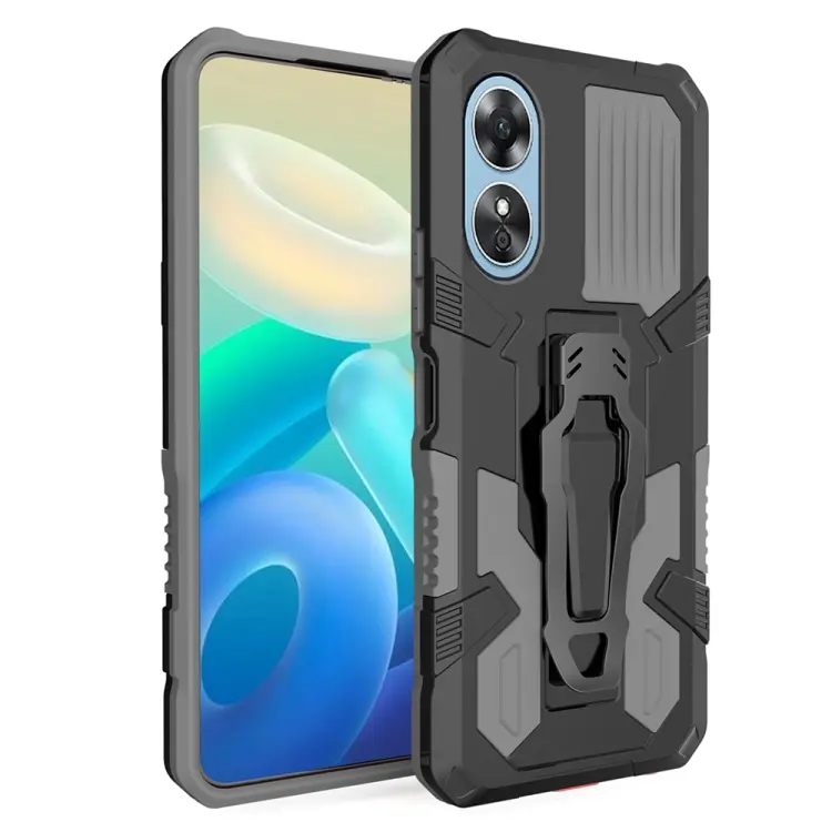 For OPPO A17 Armor Warrior Shockproof PC + TPU Phone Case(Grey)