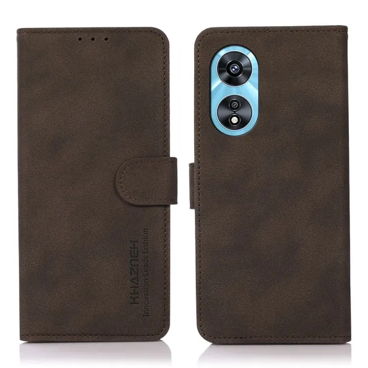 For OPPO A97 5G KHAZNEH Matte Texture Leather Phone Case(Brown)