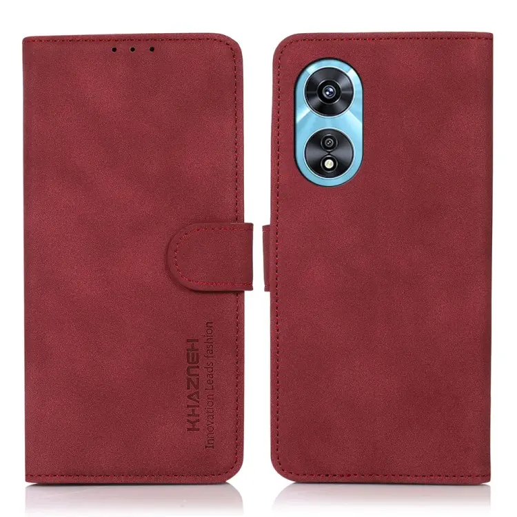For OPPO A97 5G KHAZNEH Matte Texture Leather Phone Case(Red)
