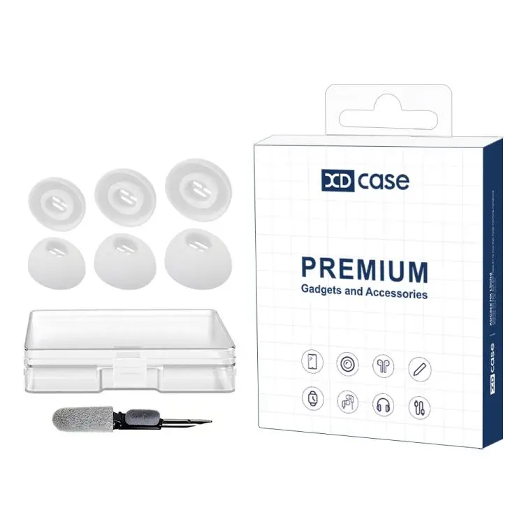 For OPPO Enco Air4 Pro / Air3 Pro / Air2 Pro XDcase 3 Pairs Replacement Silicone Ear Tips Kit, S/M/L Size, Cleaning Brush Color Random(White)