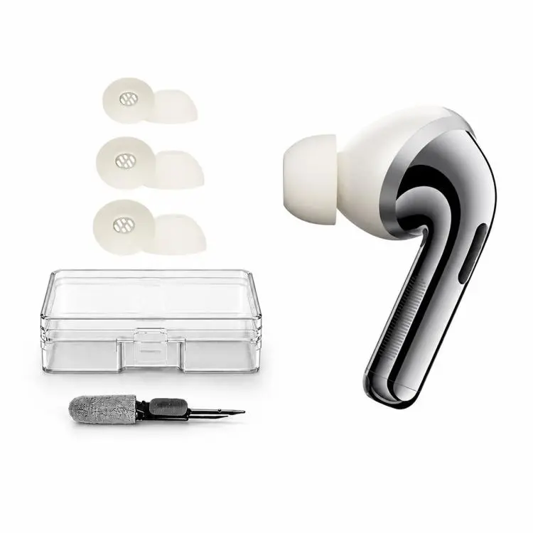 For OPPO Enco X3 / Free4 XDcase 3 Pairs Replacement Silicone Ear Tips Kit, S/M/L Size, Cleaning Brush Color Random(Beige)