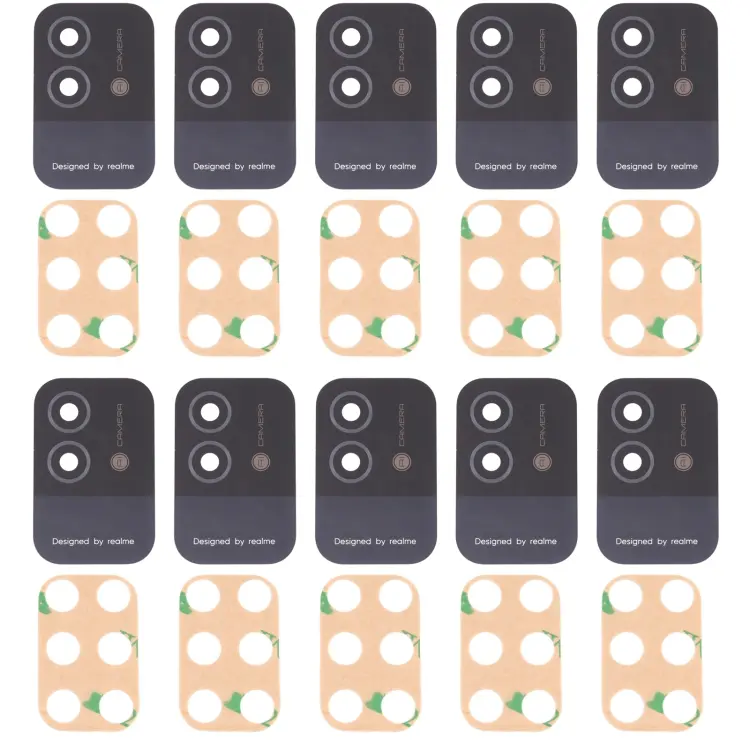 For OPPO Realme Narzo 50i RMX3235 10pcs Back Camera Lens (Black)
