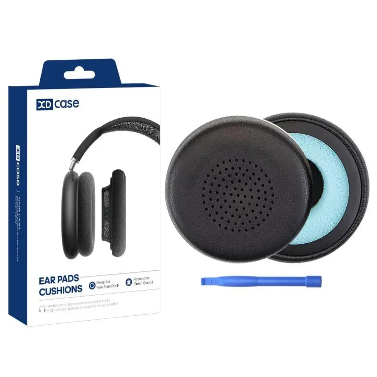 For Plantronics C3220 / C3225 / C3210 XDcase 1 Pair Headset Replacement Ear Pads with Prying Tool(Protein Leather–Black)