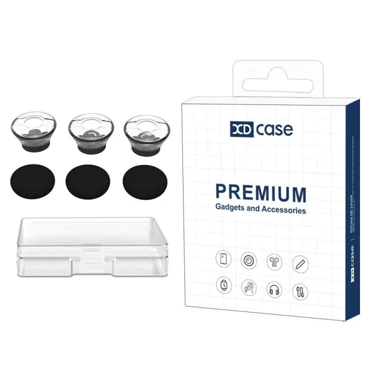 For Plantronics Voyager 5200 5220 5210 / Legend Series XDcase 6pcs / Set Replacement TPU Ear Tips & Sponge Kit, L Size(Transparent)