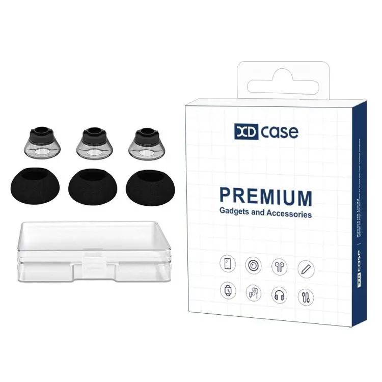 For Plantronics Voyager 5200 5220 5210 / Legend Series XDcase 6pcs / Set Replacement TPU Ear Tips & Sponge Kit, S Size(Transparent Black)