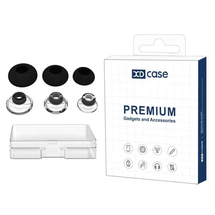 For Plantronics Voyager Legend / 50 / UC XDcase 6pcs / Set Replacement TPU Ear Tips & Sponge Kit, S/M/L Size(Transparent)