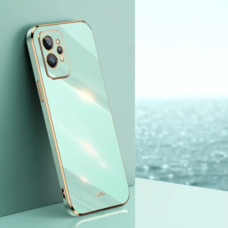 For Realme GT2 Pro XINLI Straight Edge 6D Electroplate TPU Phone Case(Mint Green)