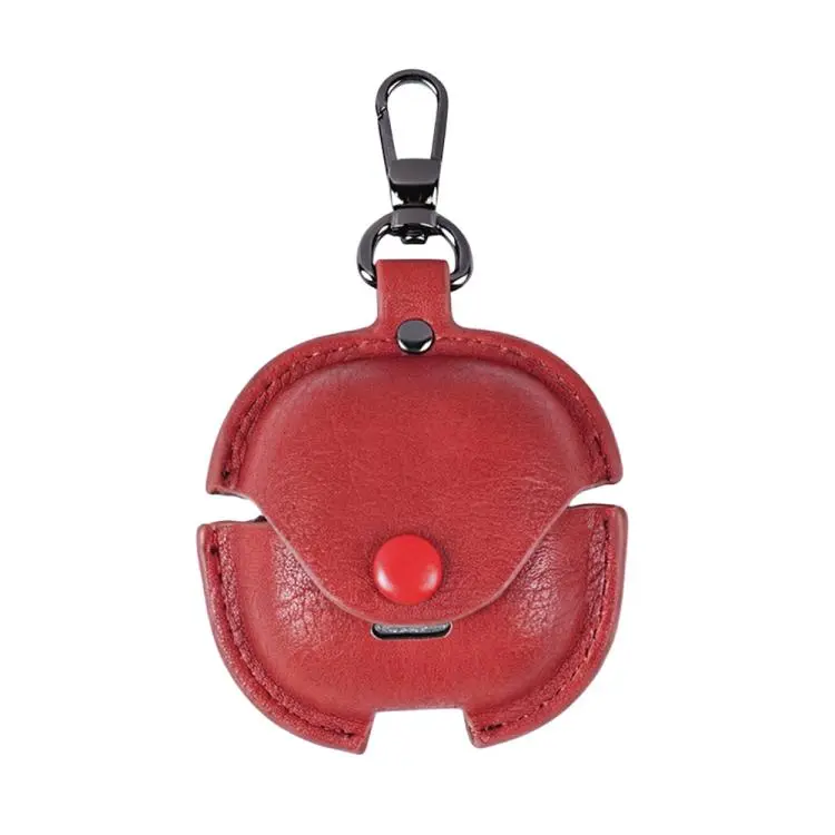 For Redmi Buds 8 Active Business Leather Earphone Protective Case with Hook(Red)