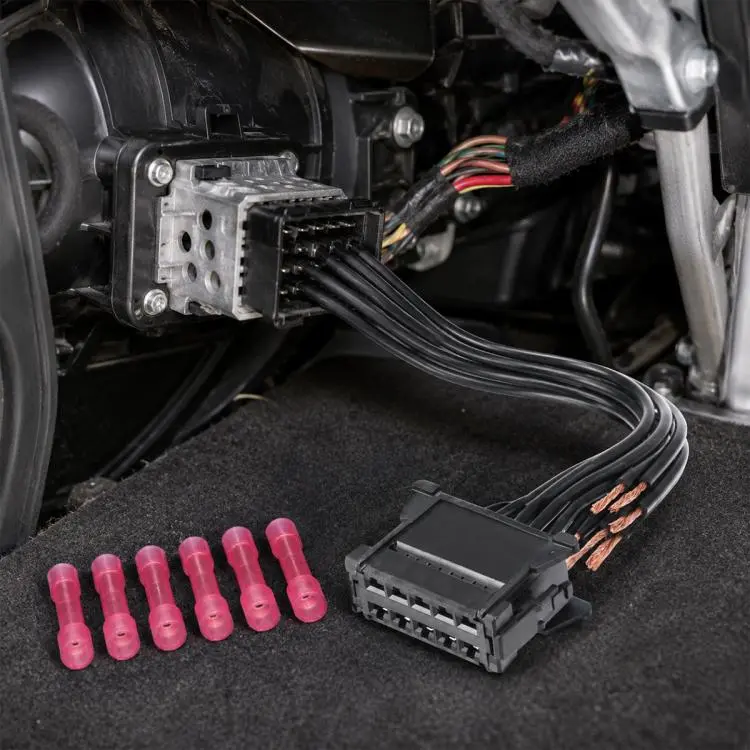 For Renault Megane II Heater Blower Motor Resistor Wiring Harness Connector 8200729298, 7701207876(Black)