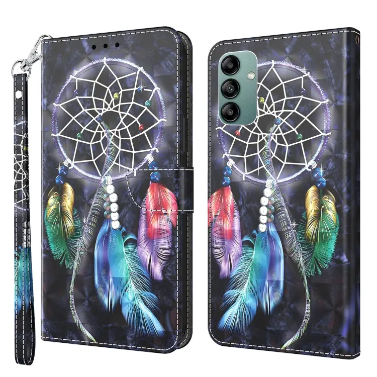 For Samsung Galaxy A04s 3D Painted Leather Phone Case(Colorful Dreamcatcher)