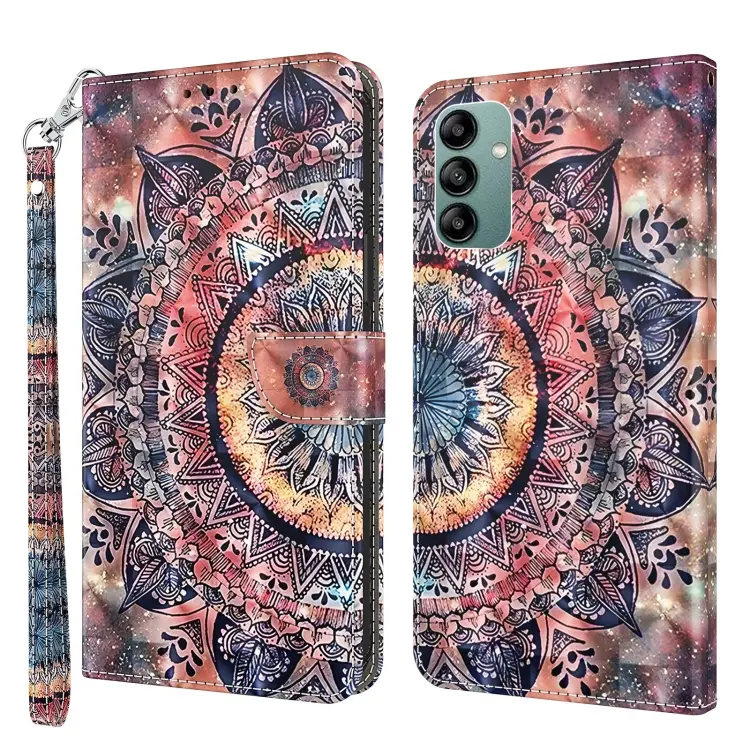 For Samsung Galaxy A04s 3D Painted Leather Phone Case(Colorful Mandala)