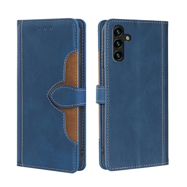 For Samsung Galaxy A04s Skin Feel Magnetic Buckle Leather Phone Case(Blue)
