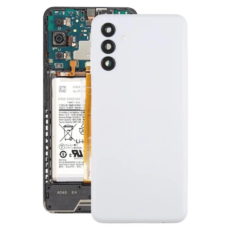 For Samsung Galaxy A04s SM-A047F Battery Back Cover with Camera Lens Frame(White)