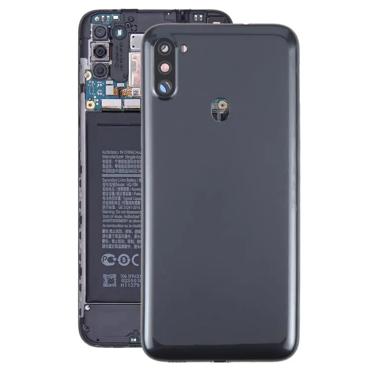 For Samsung Galaxy A11 SM-A115F Battery Back Cover with Camera Lens Frame (Black)