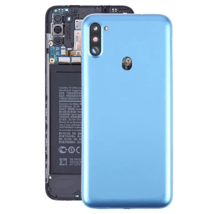 For Samsung Galaxy A11 SM-A115F Battery Back Cover with Camera Lens Frame(Blue)