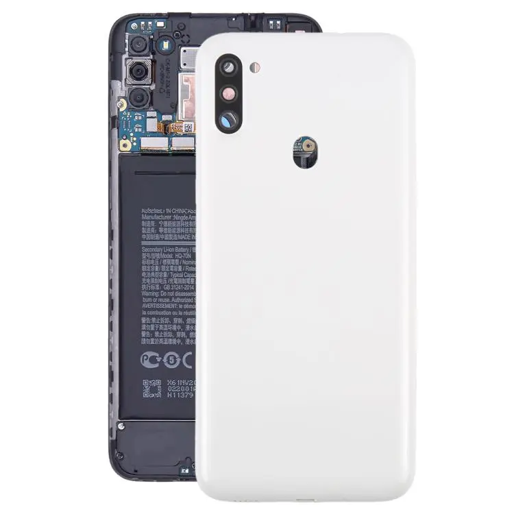 For Samsung Galaxy A11 SM-A115F Battery Back Cover with Camera Lens Frame(White)