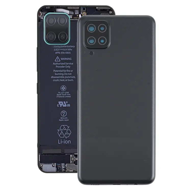 For Samsung Galaxy A12 Battery Back Cover (Black)