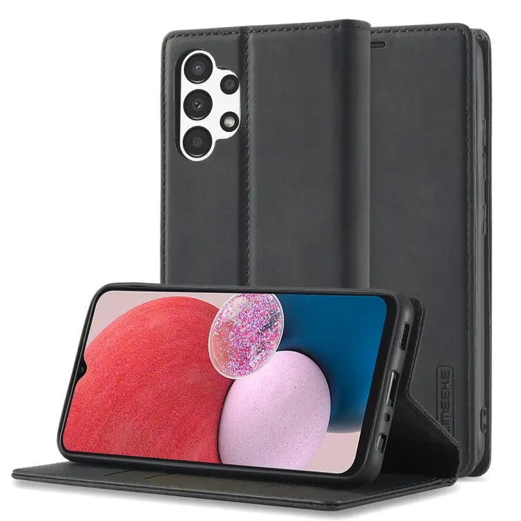 For Samsung Galaxy A13 4G/5G LC.IMEEKE Strong Magnetism Ultra-thin Matte Leather Case(Black)