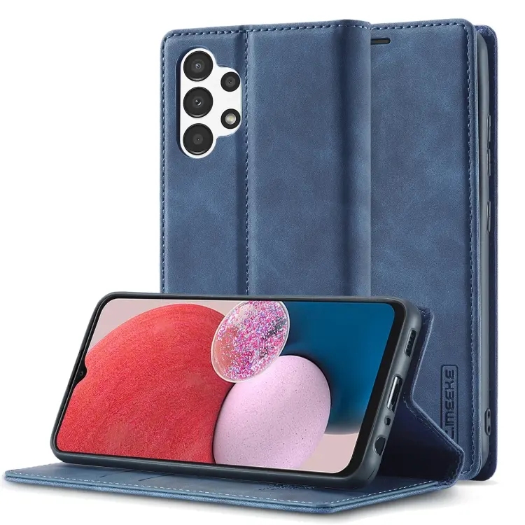 For Samsung Galaxy A13 4G/5G LC.IMEEKE Strong Magnetism Ultra-thin Matte Leather Case(Blue)