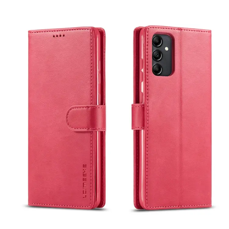 For Samsung Galaxy A14 4G/5G LC.IMEEKE Calf Texture Leather Phone Case(Red)