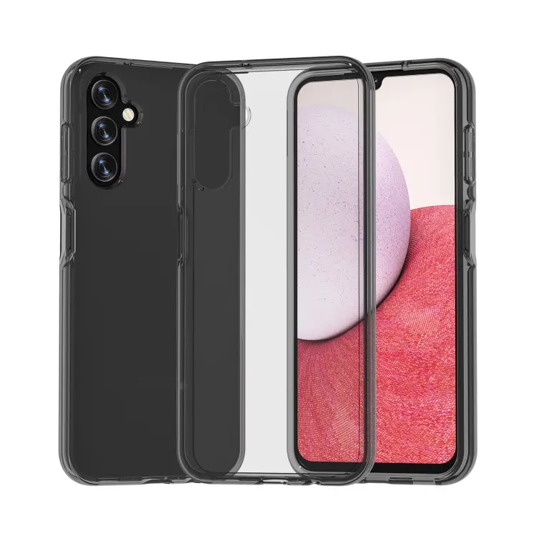 For Samsung Galaxy A14 5G / 4G Shockproof Terminator Style Glitter Powder Phone Case(Transparent Black)