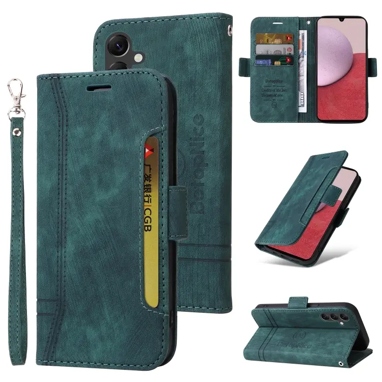 For Samsung Galaxy A14 5G BETOPNICE Dual-side Buckle Leather Phone Case(Green)
