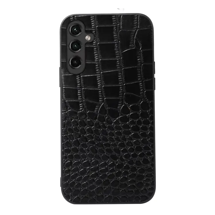 For Samsung Galaxy A14 5G Crocodile Texture Genuine Leather Phone Case(Black)