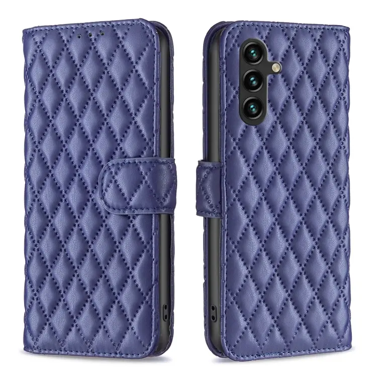 For Samsung Galaxy A14 5G Diamond Lattice Wallet Leather Flip Phone Case(Blue)