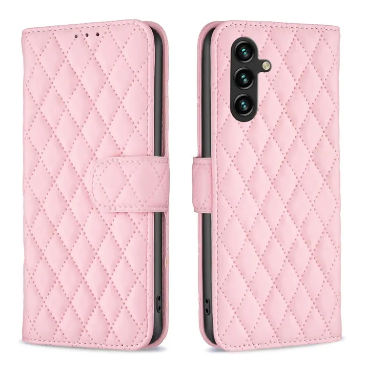 For Samsung Galaxy A14 5G Diamond Lattice Wallet Leather Flip Phone Case(Pink)