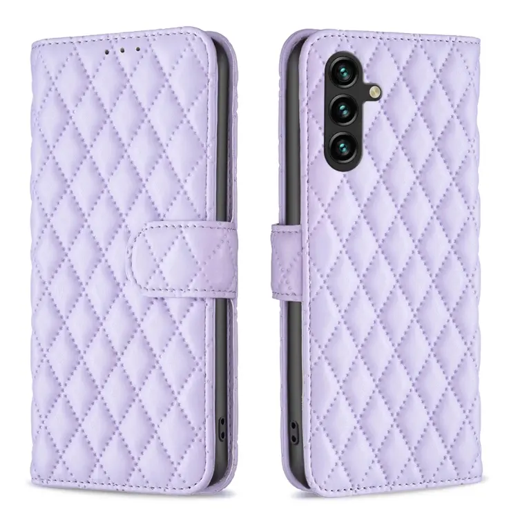 For Samsung Galaxy A14 5G Diamond Lattice Wallet Leather Flip Phone Case(Purple)