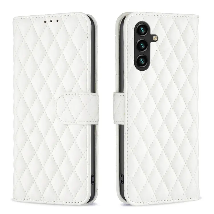 For Samsung Galaxy A14 5G Diamond Lattice Wallet Leather Flip Phone Case(White)