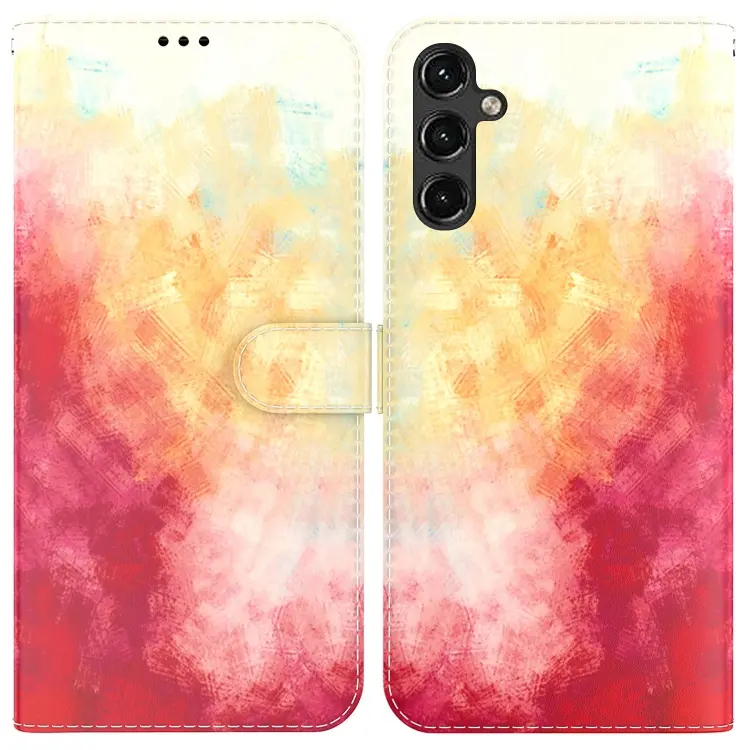 For Samsung Galaxy A14 5G Watercolor Pattern Flip Leather Phone Case(Spring Cherry)