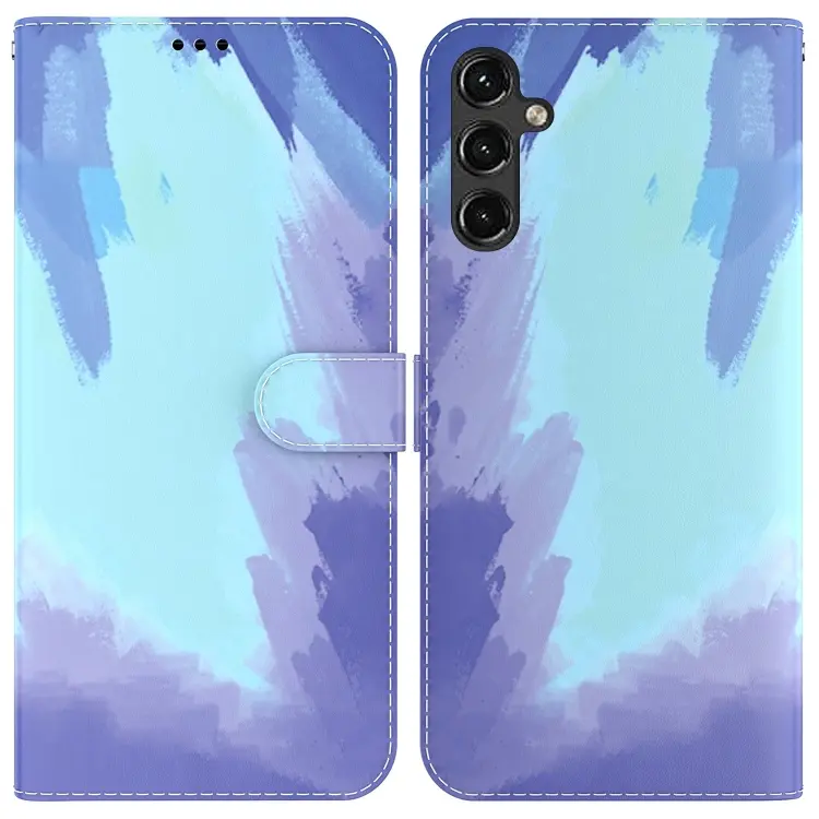 For Samsung Galaxy A14 5G Watercolor Pattern Flip Leather Phone Case(Winter Snow)