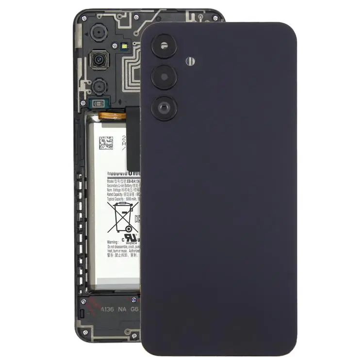 For Samsung Galaxy A15 SM-A155F Battery Back Cover with Camera Lens Frame(Black)