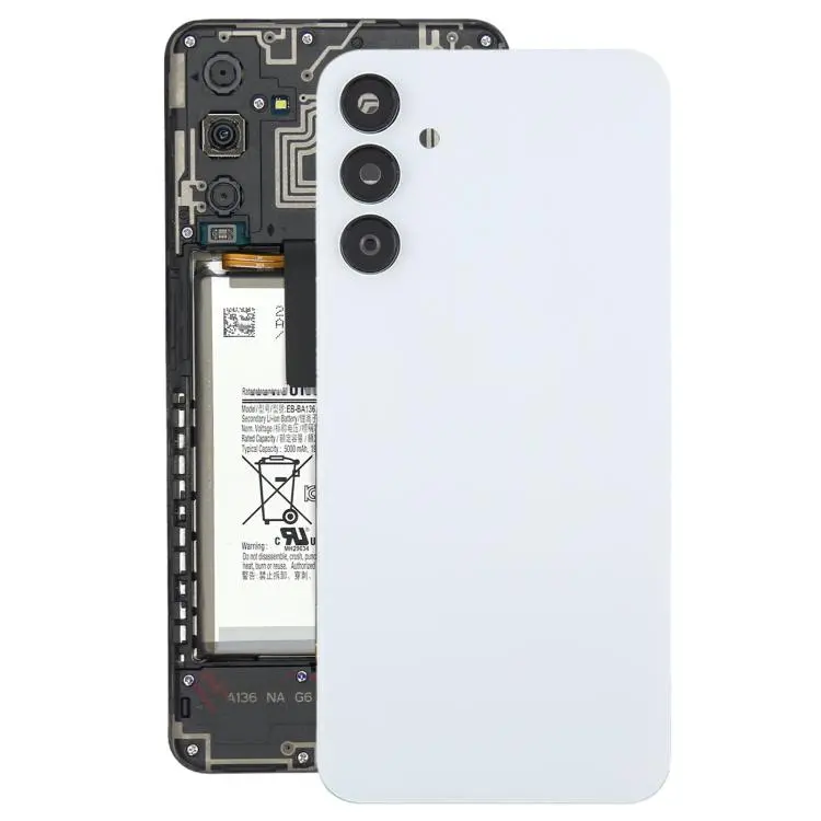 For Samsung Galaxy A15 SM-A155F Battery Back Cover with Camera Lens Frame(White)