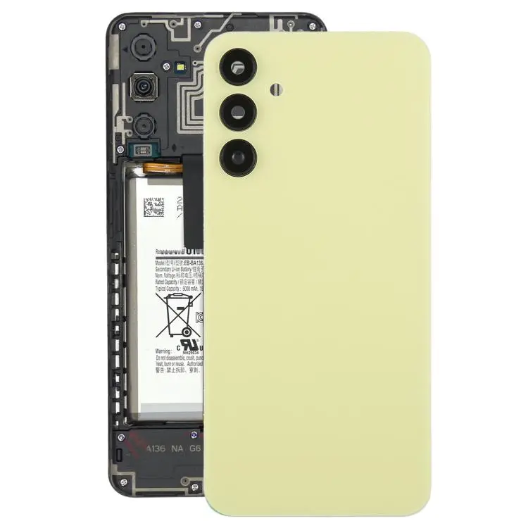 For Samsung Galaxy A15 SM-A155F Battery Back Cover with Camera Lens Frame(Yellow)