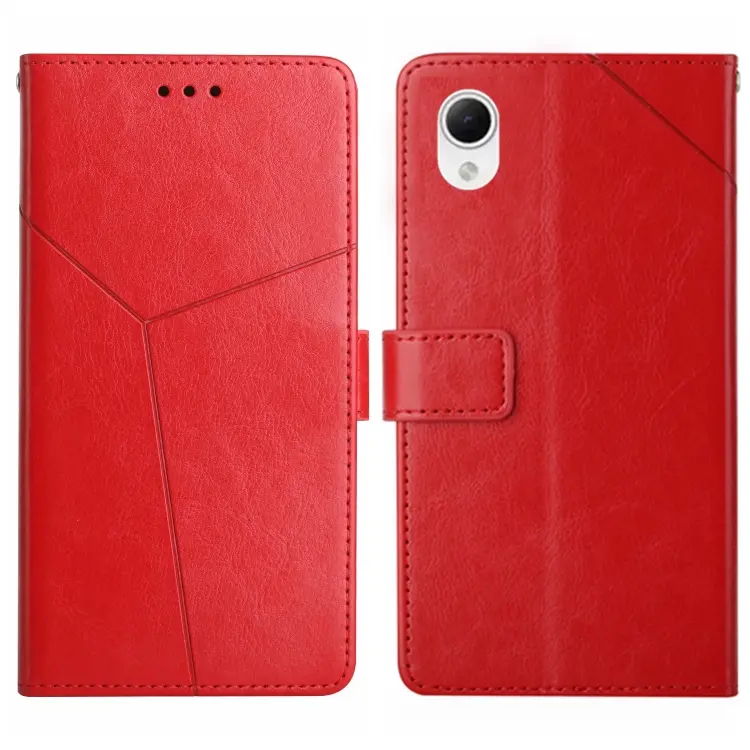 For Samsung Galaxy A23 5G JP Version HT01 Y-shaped Pattern Flip Leather Phone Case(Red)