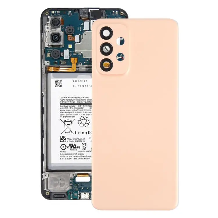 For Samsung Galaxy A23 5G SM-A236A Battery Back Cover with Camera Lens Frame(Pink)