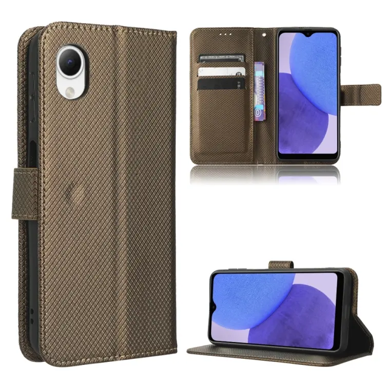 For Samsung Galaxy A23e / A23s / A23 5G JP Diamond Texture Leather Phone Case(Brown)