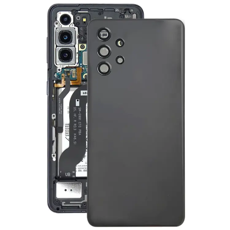 For Samsung Galaxy A32 4G Battery Back Cover with Camera Lens Frame (Black)